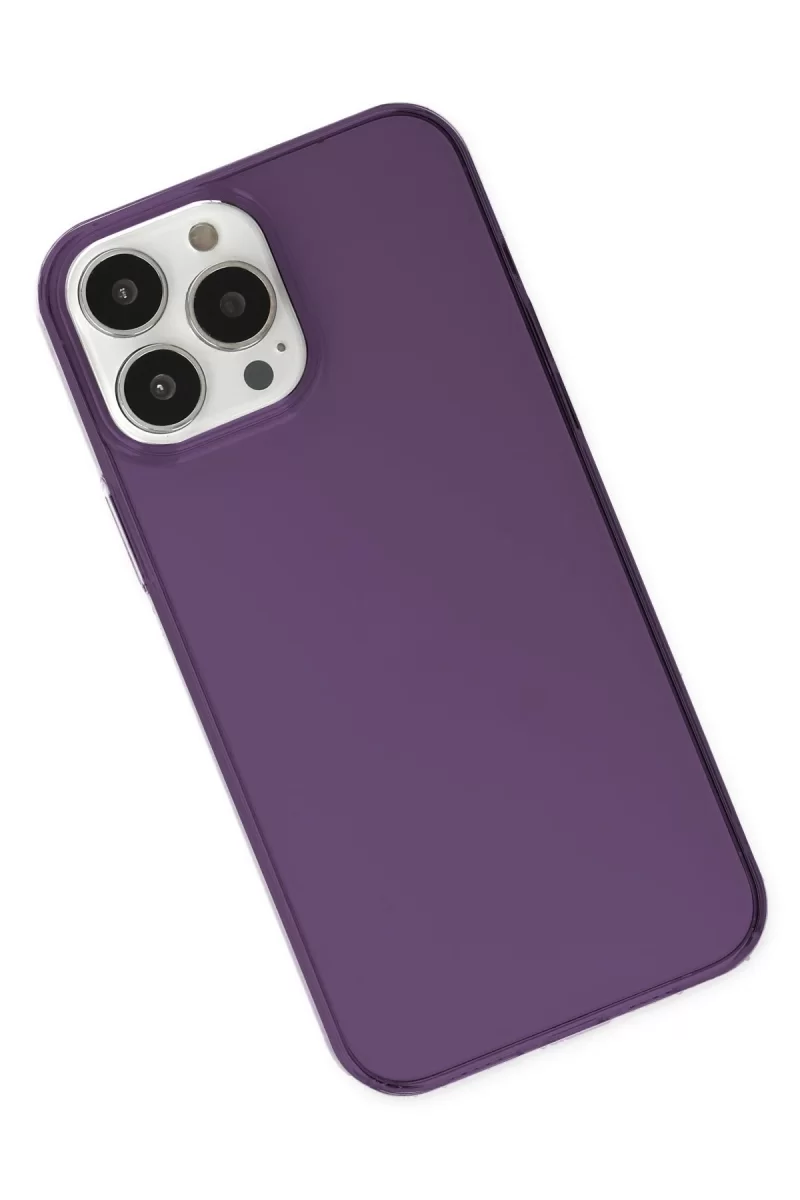Newface Apple iPhone 14 Pro Kılıf Pc Sert Şeffaf Kapak - Mor