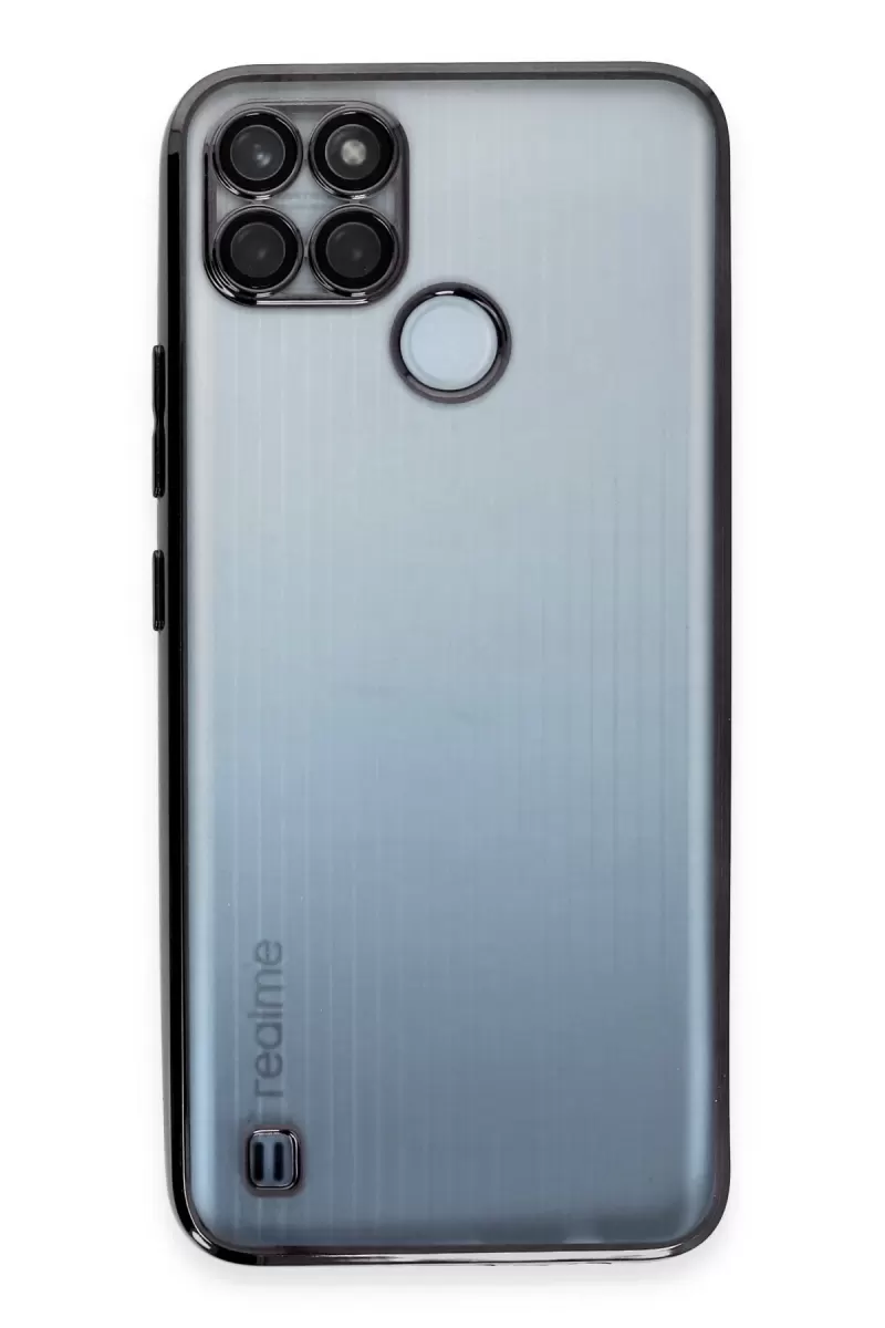 Newface Realme C25Y Kılıf Razer Lensli Silikon - Siyah