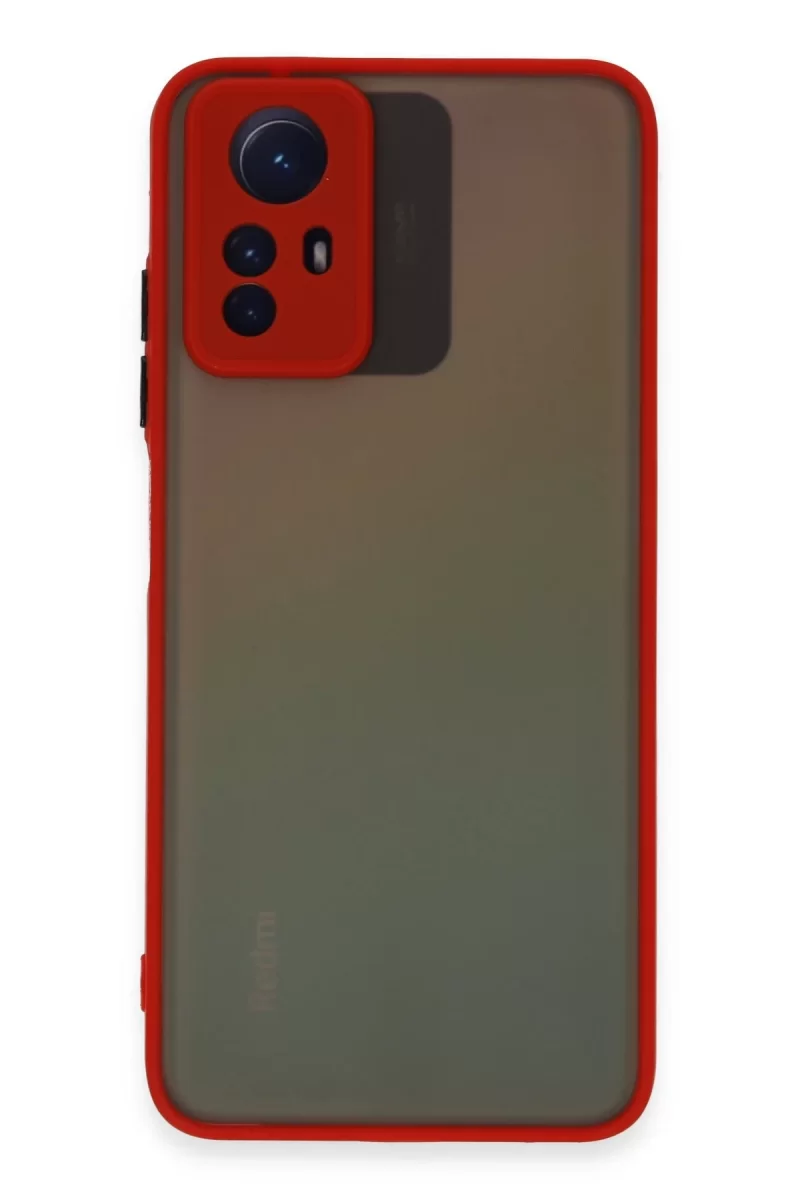 Newface Xiaomi Redmi Note 12S Kılıf Montreal Silikon Kapak - Kırmızı