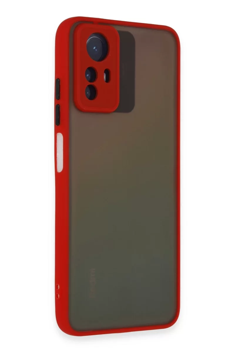 Newface Xiaomi Redmi Note 12S Kılıf Montreal Silikon Kapak - Kırmızı