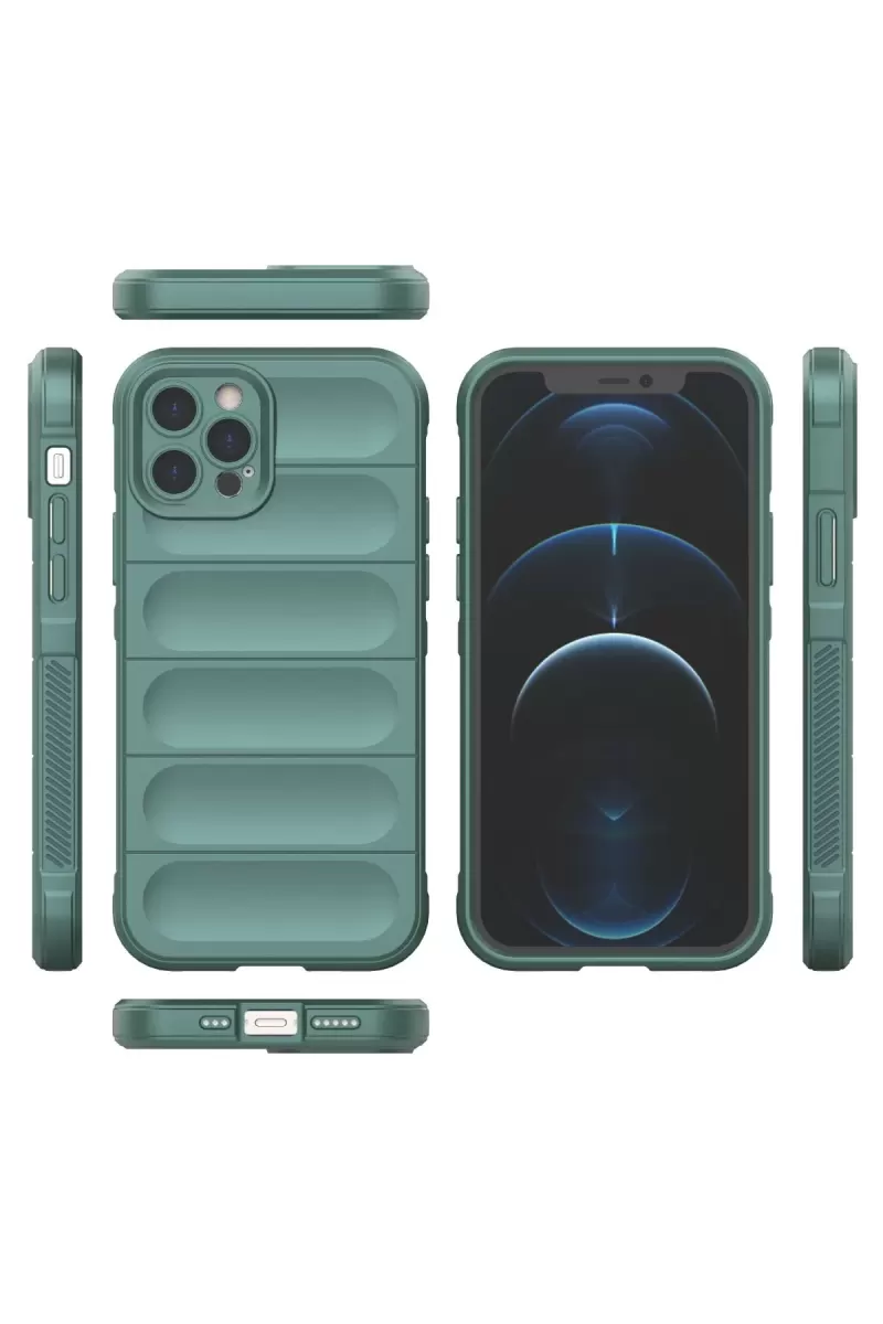 Newface Apple iPhone 12 Pro Kılıf Optimum Silikon - Koyu Yeşil
