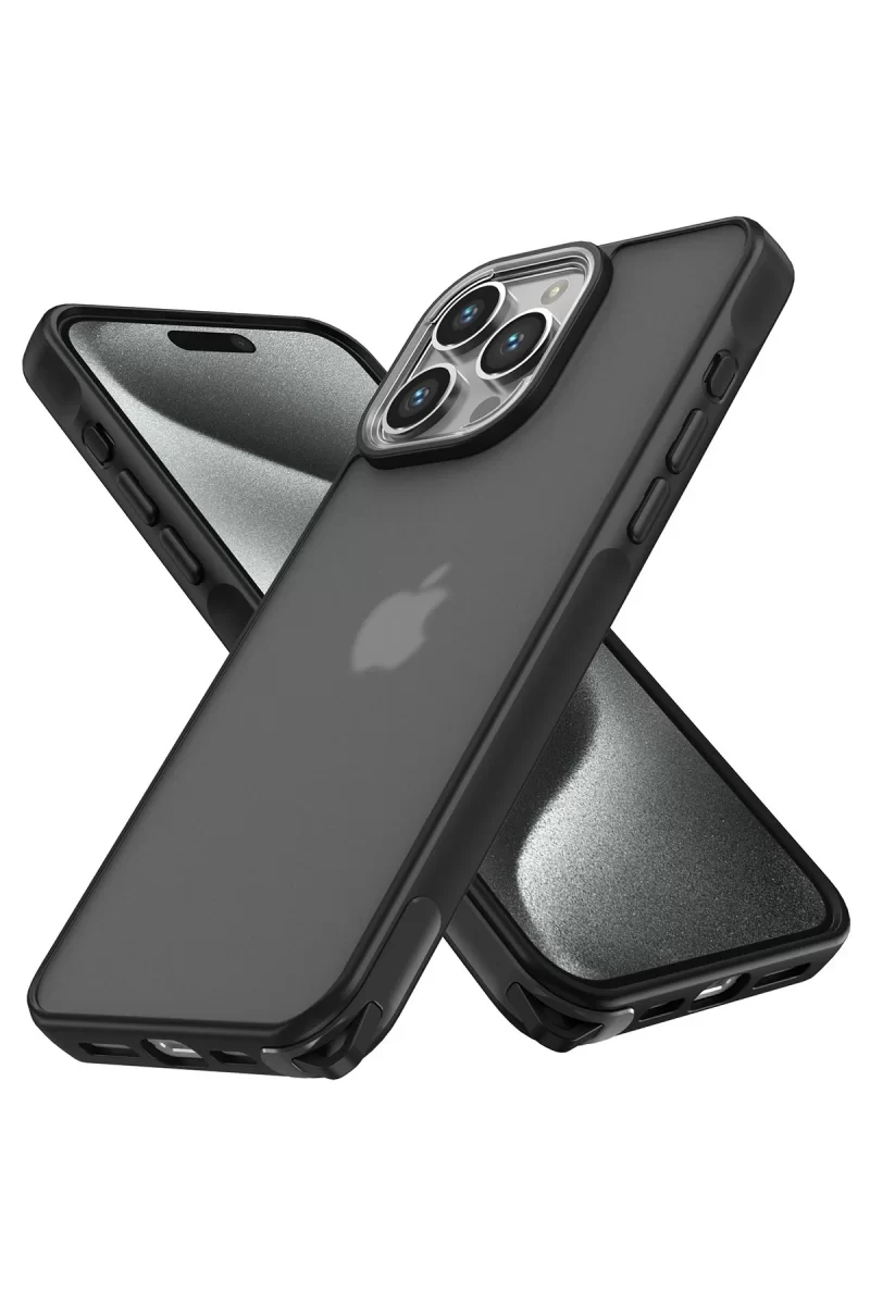 Newface Apple iPhone 15 Pro Max Kılıf Elegant Kapak - Siyah
