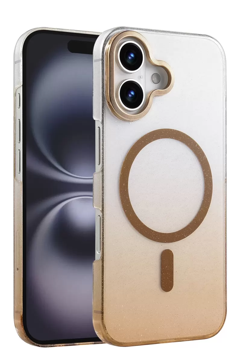 Newface Apple iPhone 16 Glossy Magsafe Kapak - Çöl Titanyum