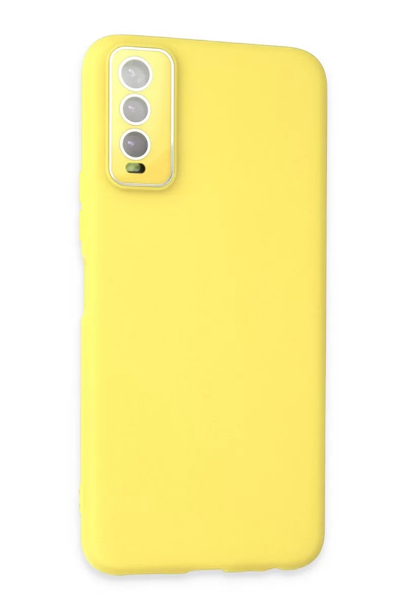 Newface Vivo Y11S Kılıf Lansman Glass Kapak - Sarı
