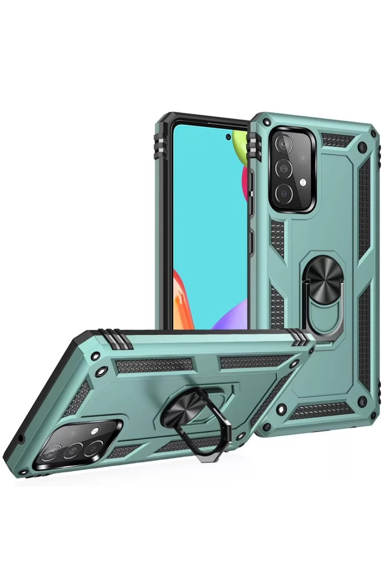 Newface Samsung Galaxy A33 5G Kılıf Sofya Yüzüklü Silikon Kapak - Yeşil