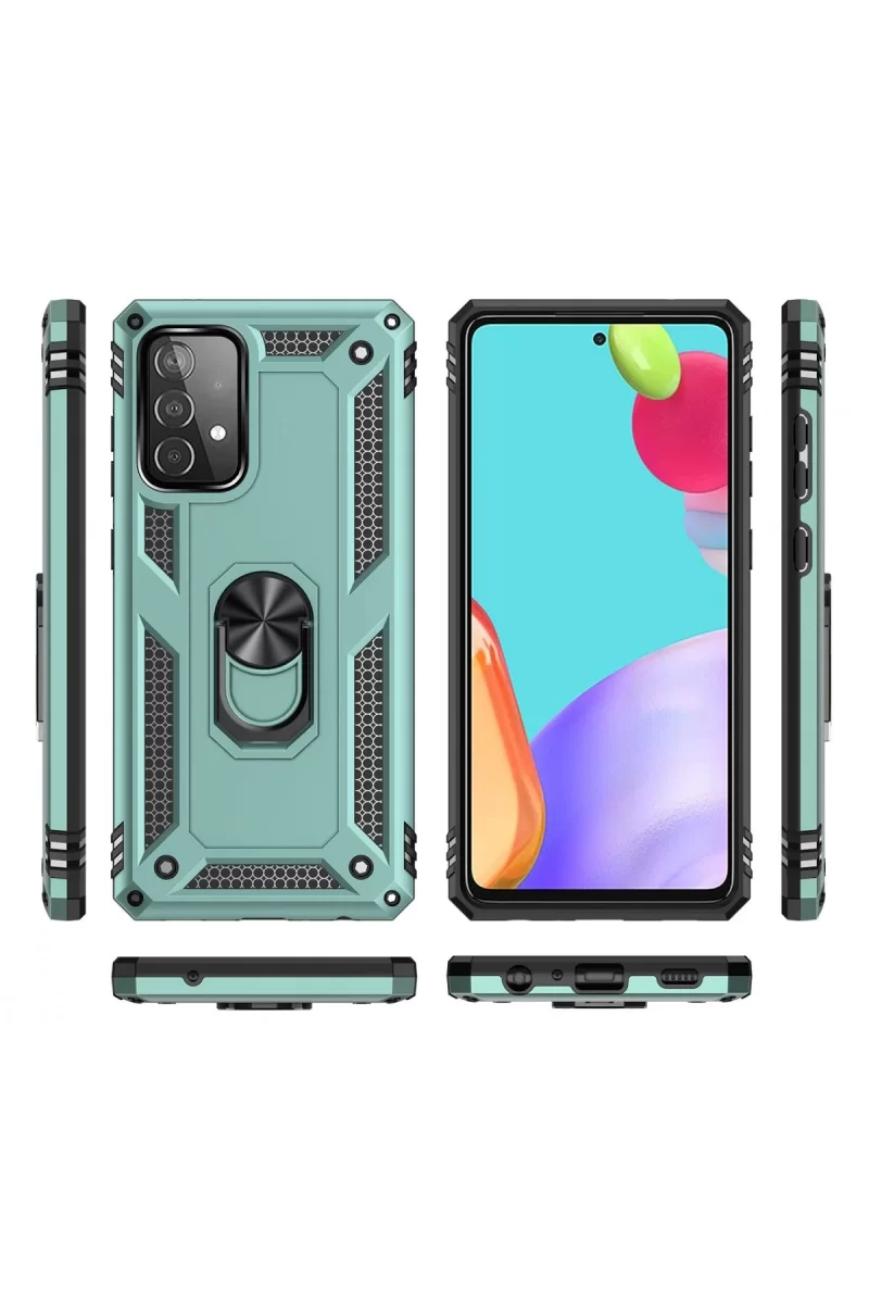 Newface Samsung Galaxy A33 5G Kılıf Sofya Yüzüklü Silikon Kapak - Yeşil
