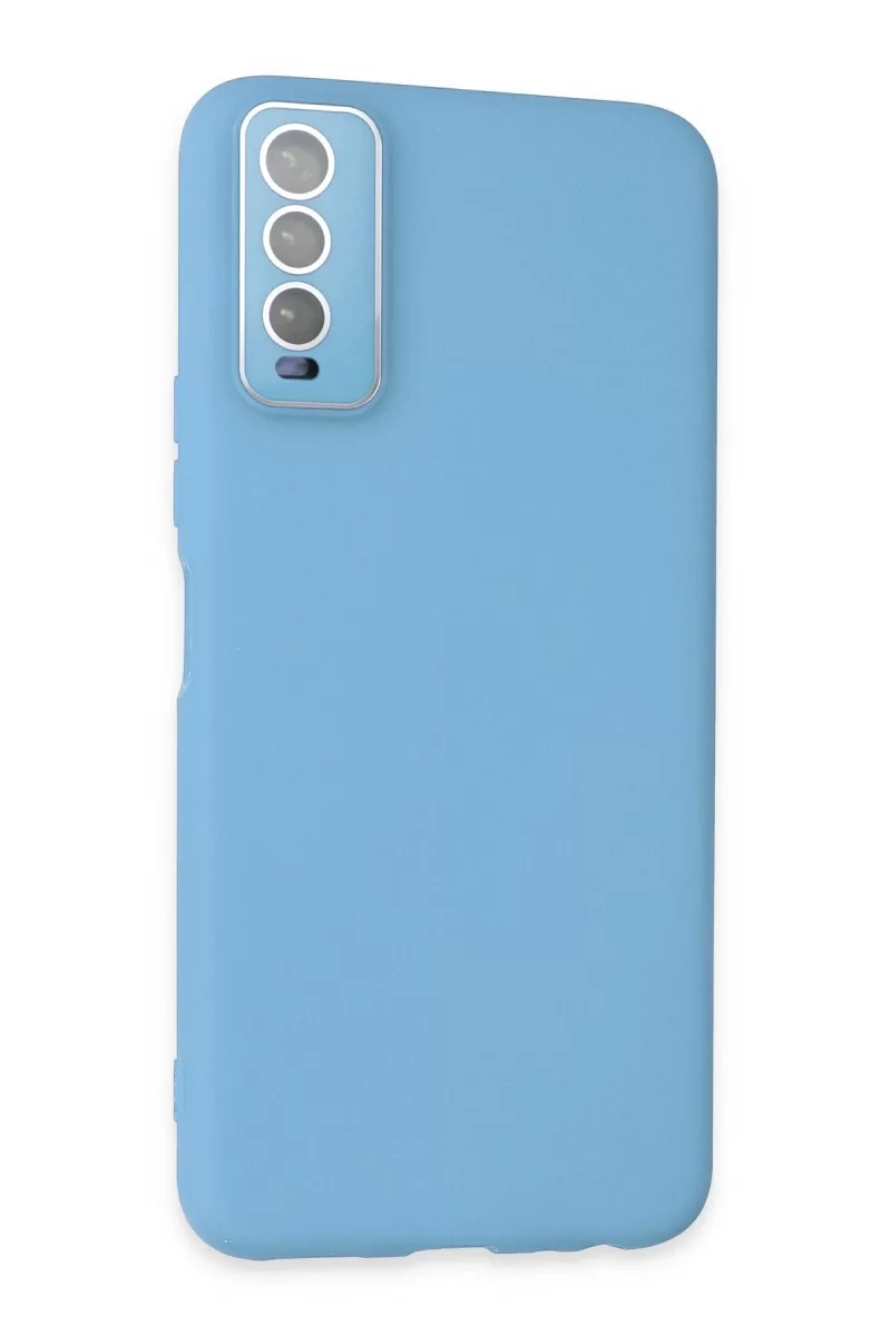 Newface Vivo Y11S Kılıf Lansman Glass Kapak - Mavi