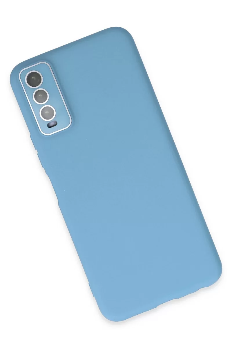Newface Vivo Y11S Kılıf Lansman Glass Kapak - Mavi