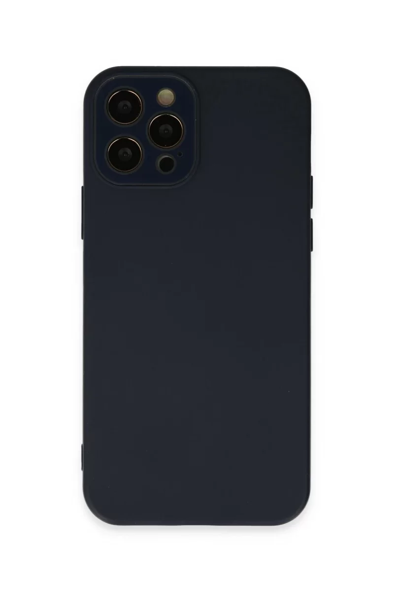 Newface Apple iPhone 12 Pro Max Kılıf Lansman Glass Kapak - Lacivert