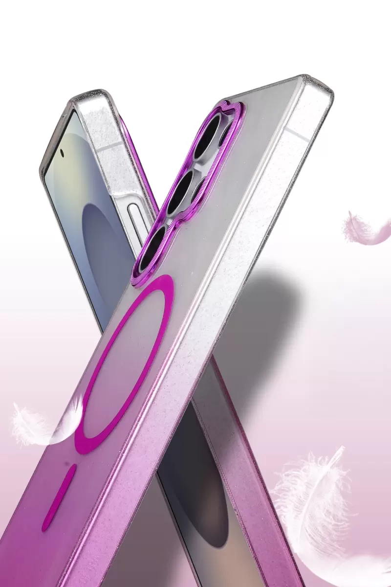 Newface Samsung Galaxy S24 Ultra Glossy Magsafe Kapak - Çöl Titanyum