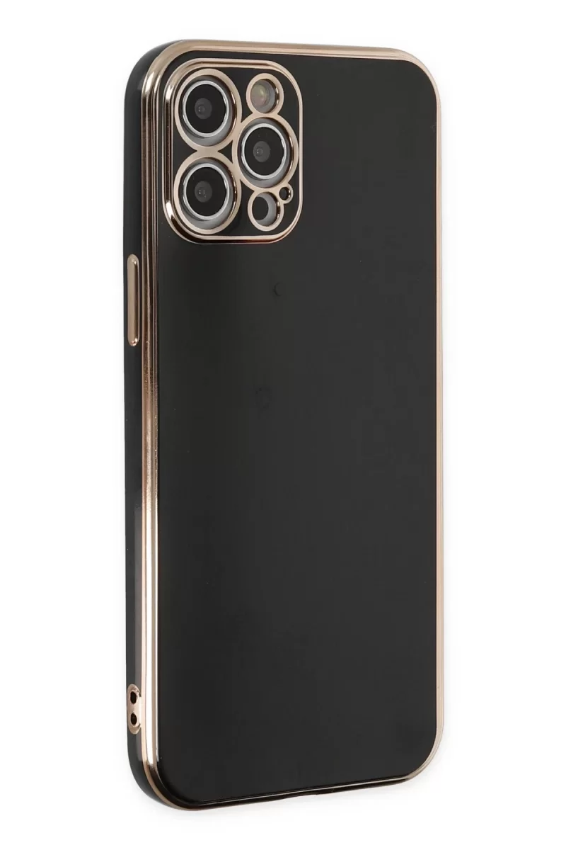 Newface Apple iPhone 12 Pro Kılıf Volet Silikon - Siyah