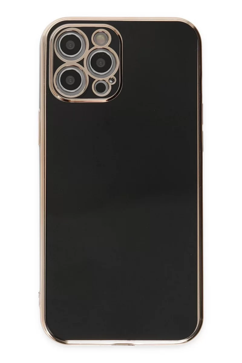 Newface Apple iPhone 12 Pro Kılıf Volet Silikon - Siyah