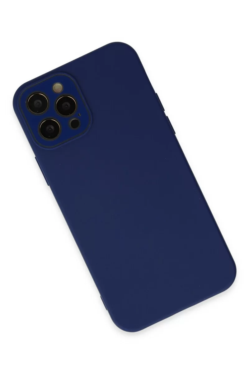 Newface Apple iPhone 12 Pro Max Kılıf Lansman Glass Kapak - Sky Blue