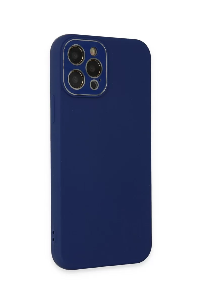 Newface Apple iPhone 12 Pro Max Kılıf Lansman Glass Kapak - Sky Blue