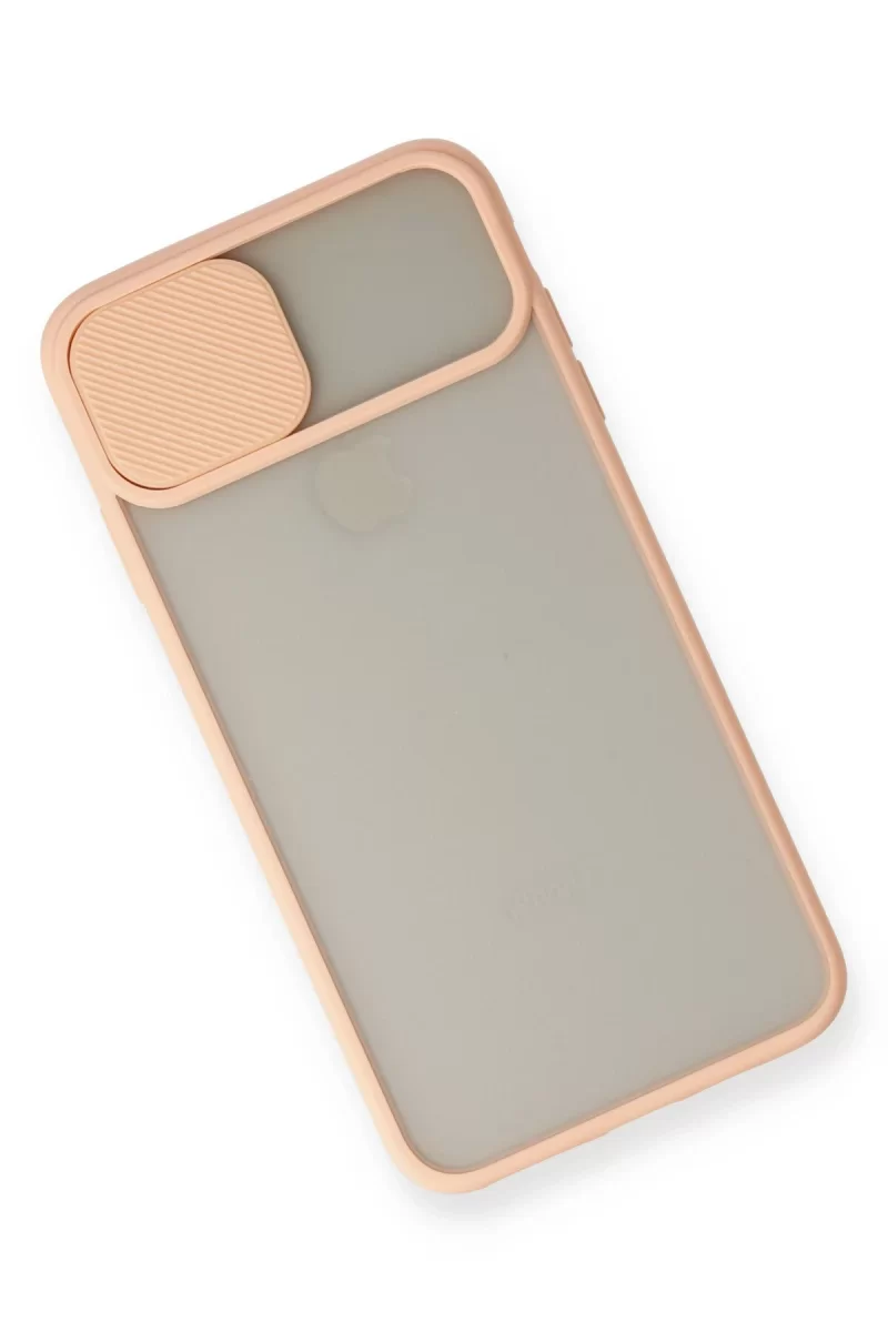 Newface Apple iPhone XS Max Kılıf Palm Buzlu Kamera Sürgülü Silikon - Pembe