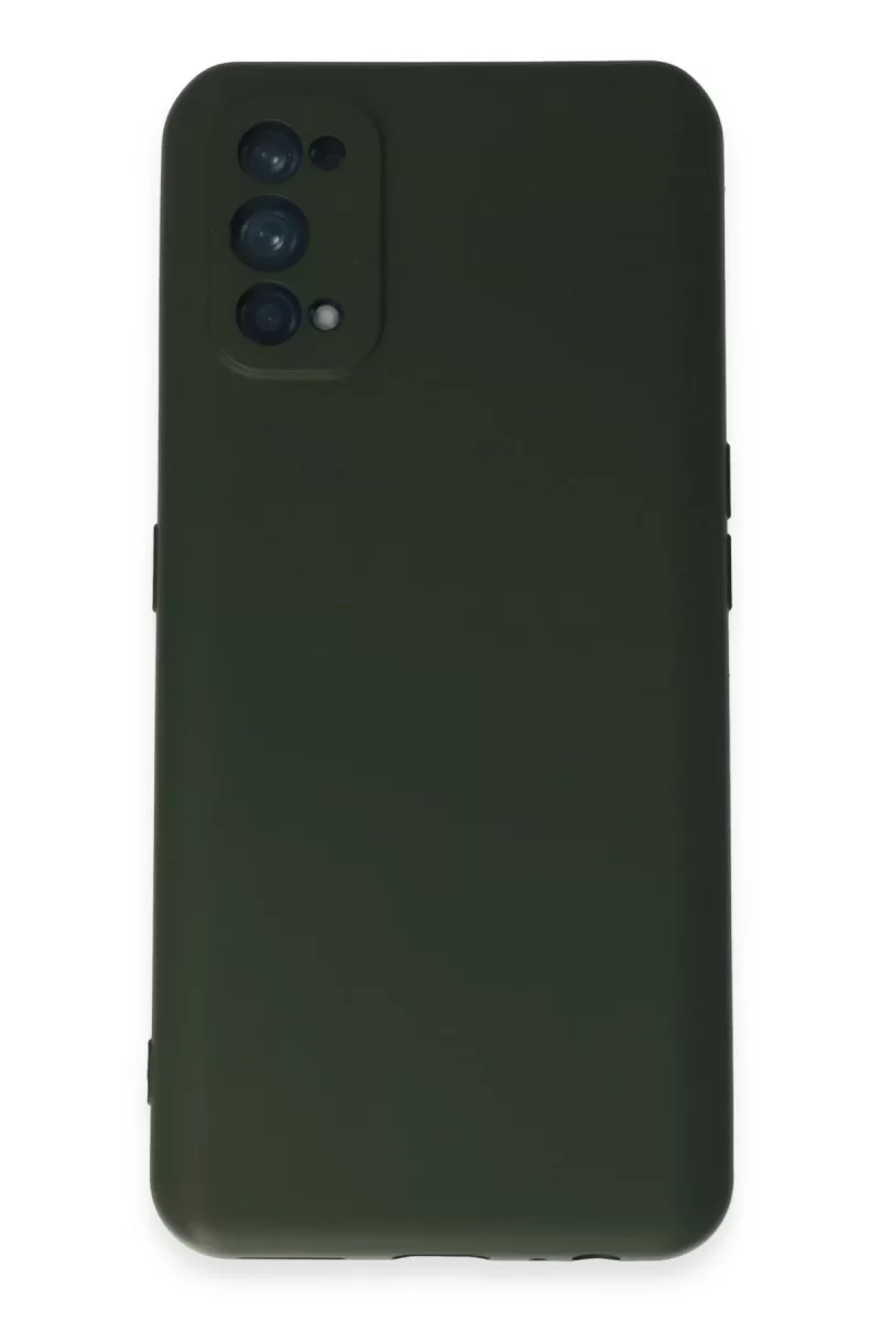 Newface Realme 7 Pro Kılıf Nano içi Kadife Silikon - Koyu Yeşil