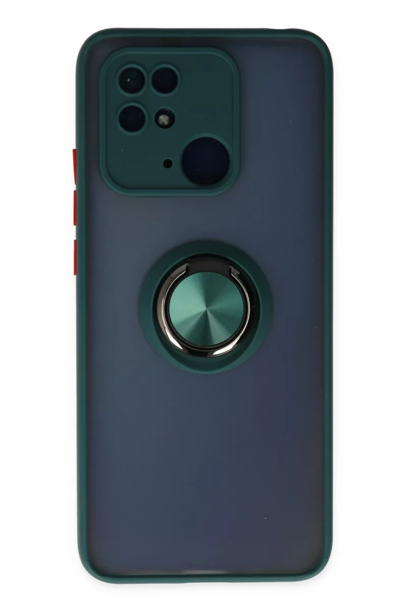 Newface Xiaomi Poco C40 Kılıf Montreal Yüzüklü Silikon Kapak - Yeşil