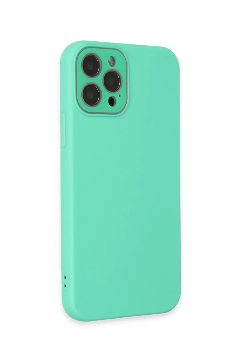 Newface Apple iPhone 12 Pro Max Kılıf Lansman Glass Kapak - Turkuaz