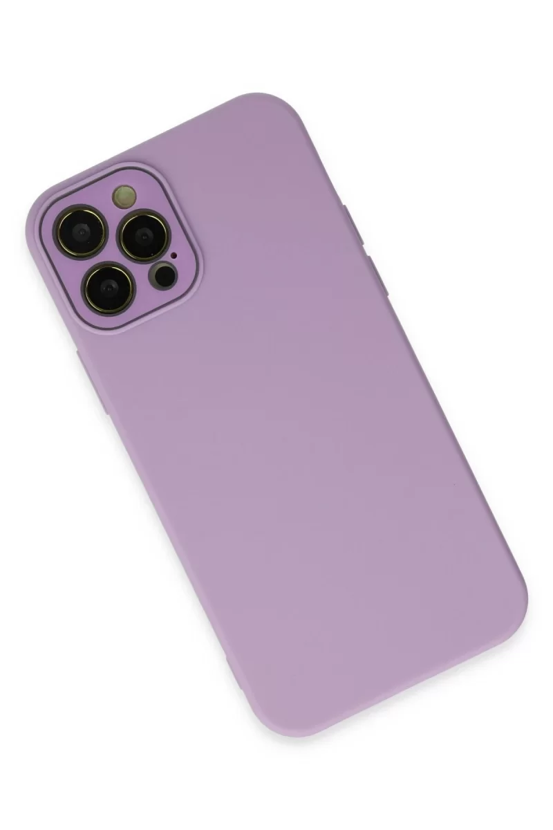 Newface Apple iPhone 12 Pro Max Kılıf Lansman Glass Kapak - Lila