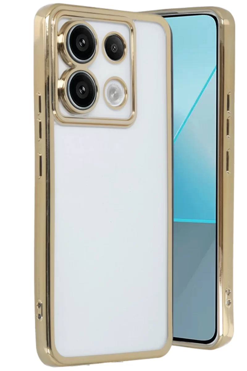 Newface Xiaomi Poco X6 Kılıf Razer Lensli Silikon - Gold