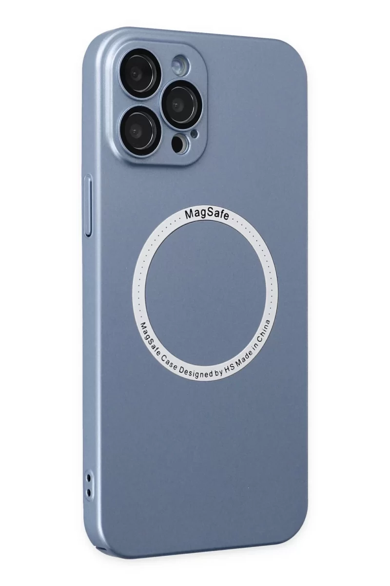 Newface Apple iPhone 12 Pro Kılıf Jack Magneticsafe Lens Silikon - Sierra Blue