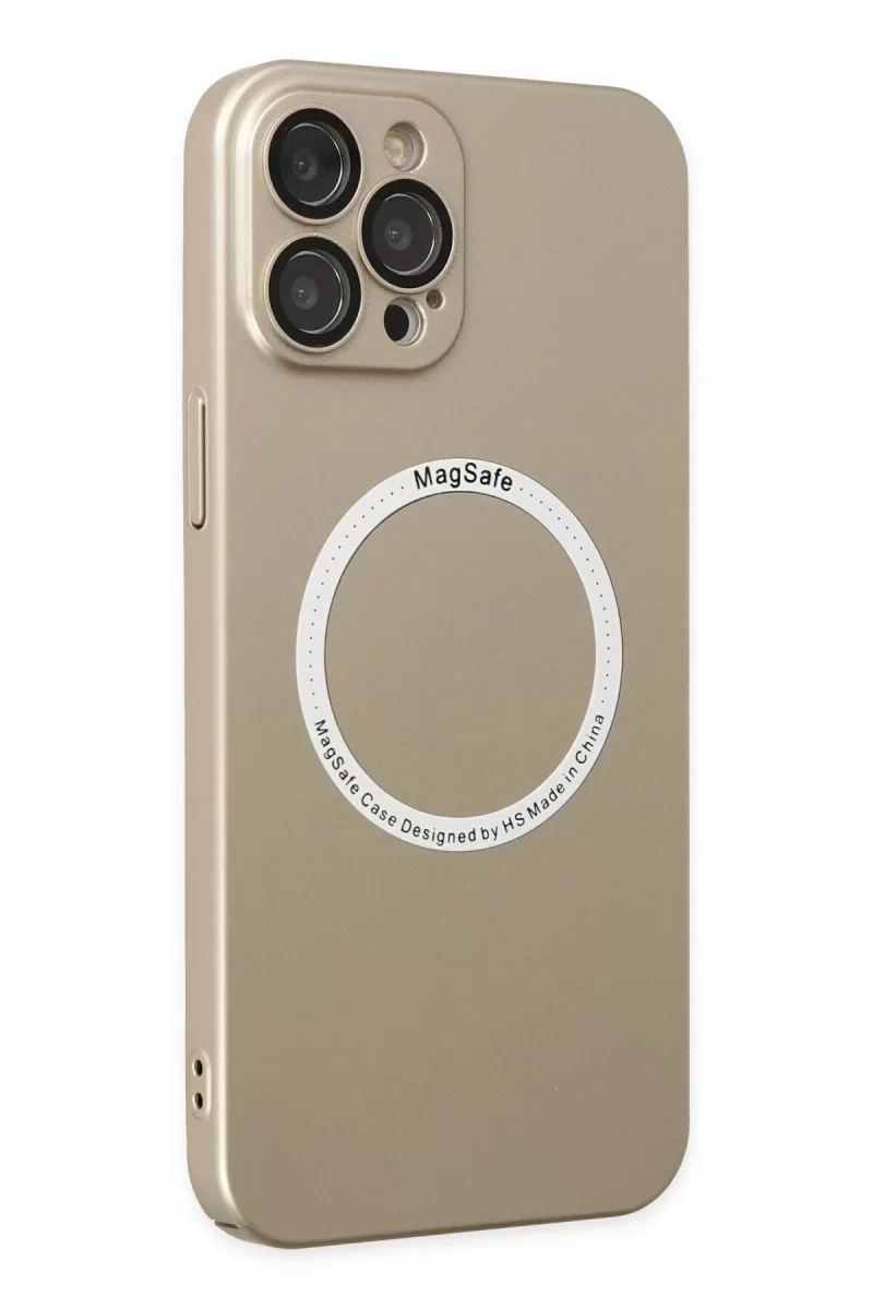Newface Apple iPhone 12 Pro Kılıf Jack Magneticsafe Lens Silikon - Gold