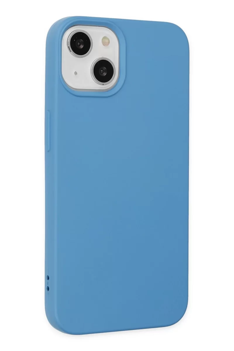 Newface Apple iPhone 14 Plus Kılıf Nano içi Kadife Silikon - Mavi