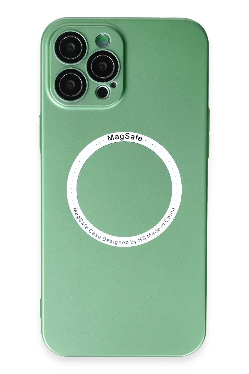 Newface Apple iPhone 12 Pro Kılıf Jack Magneticsafe Lens Silikon - Yeşil