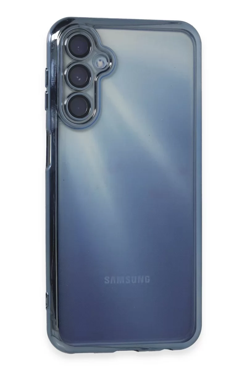 Newface Samsung Galaxy A55 5G Kılıf Razer Lensli Silikon - Açık Mavi