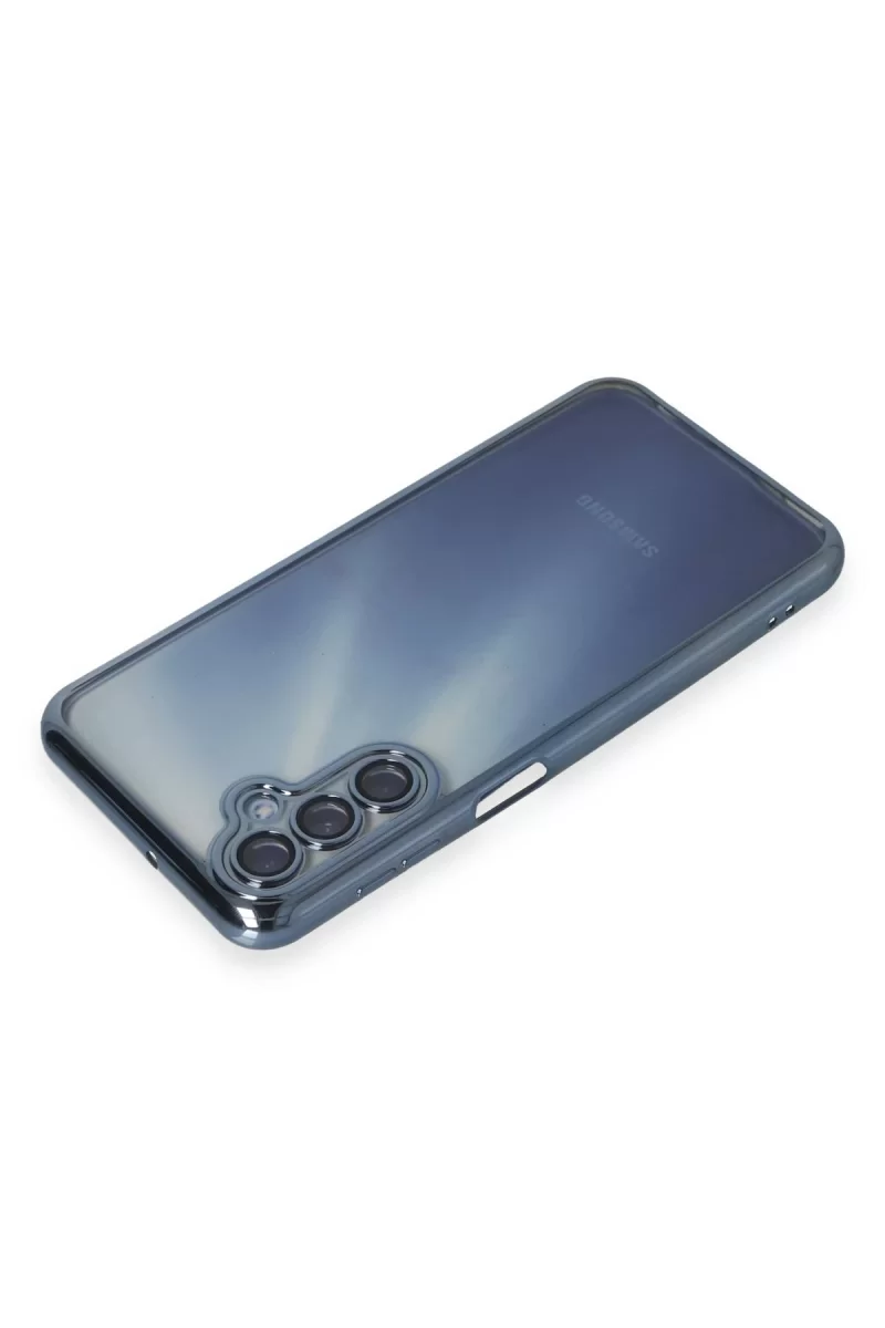 Newface Samsung Galaxy A55 5G Kılıf Razer Lensli Silikon - Açık Mavi