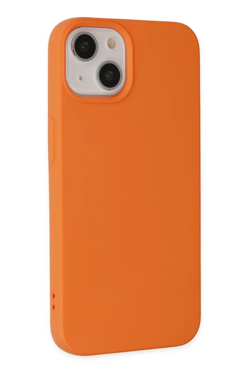 Newface Apple iPhone 14 Plus Kılıf Nano içi Kadife Silikon - Turuncu