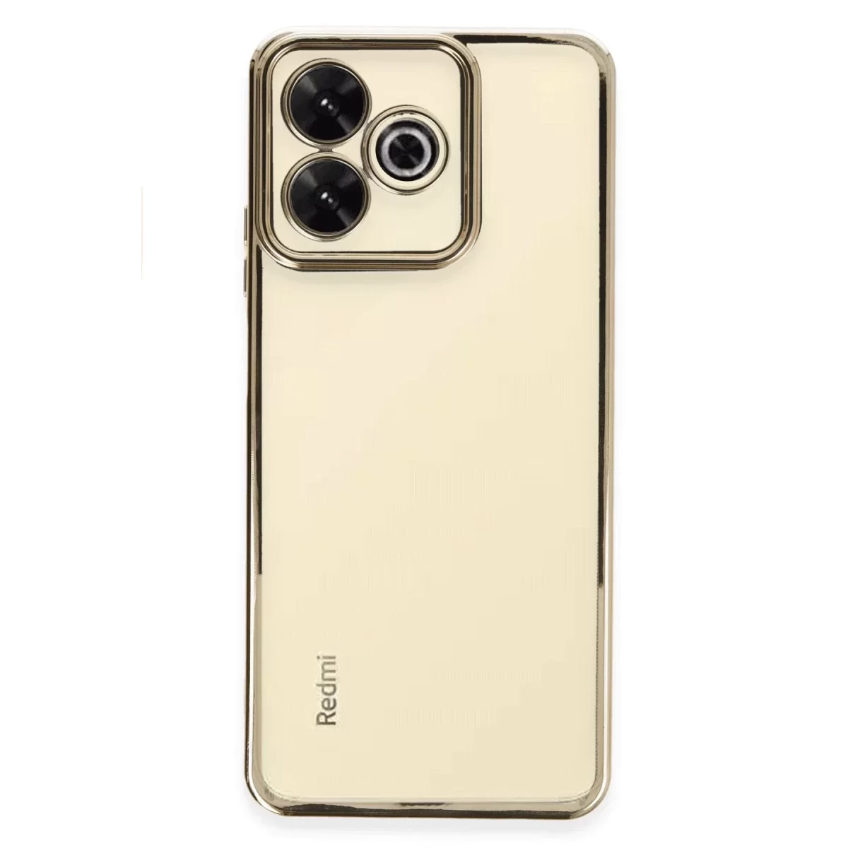 Newface Xiaomi Redmi 13 4G Kılıf Razer Lensli Silikon - Gold
