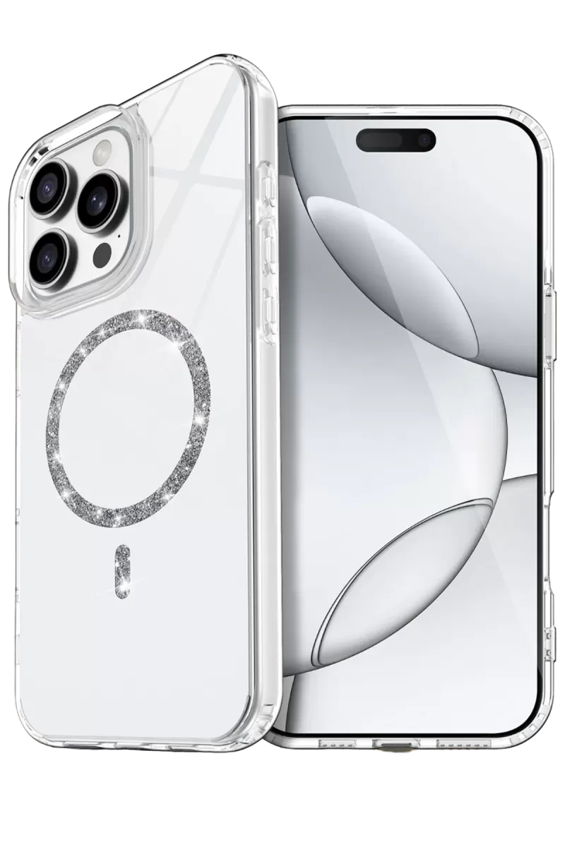 Newface Apple iPhone 16 Pro Max Live Diamond Magsafe Kapak - Şeffaf