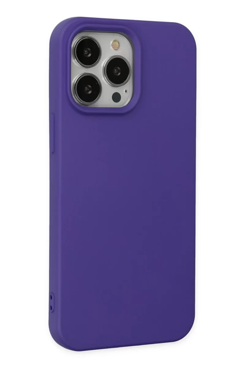 Newface Apple iPhone 14 Pro Kılıf Nano içi Kadife Silikon - Mor