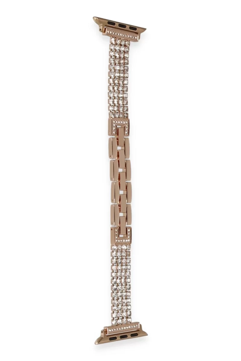 Newface Apple Watch 38mm Live Taşlı Kordon - Rose Gold