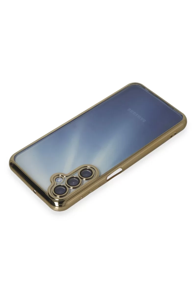 Newface Samsung Galaxy A15 4G Kılıf Razer Lensli Silikon - Gold