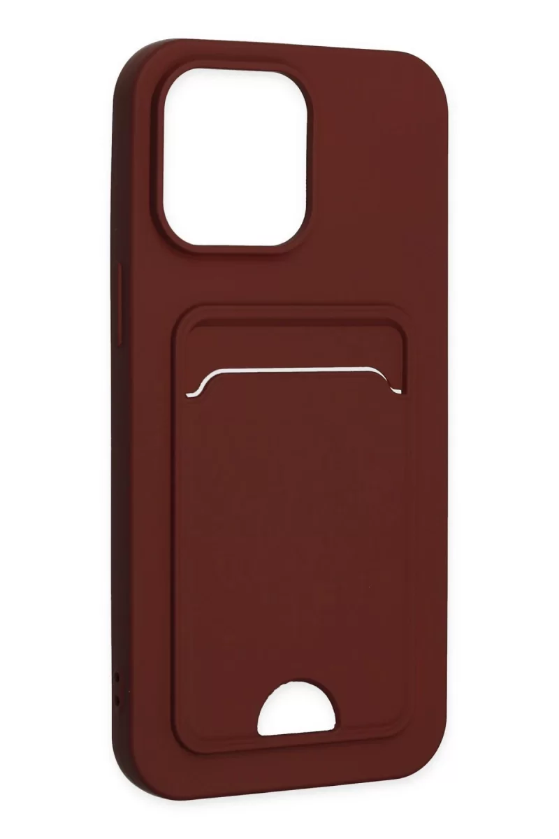 Newface Apple iPhone 14 Pro Kılıf Kelvin Kartvizitli Silikon - Bordo
