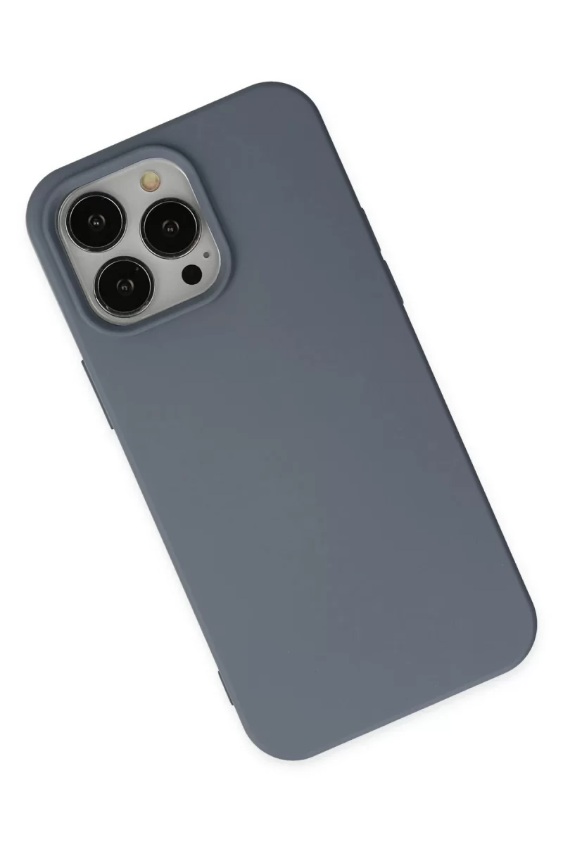 Newface Apple iPhone 14 Pro Kılıf Nano içi Kadife Silikon - Gri