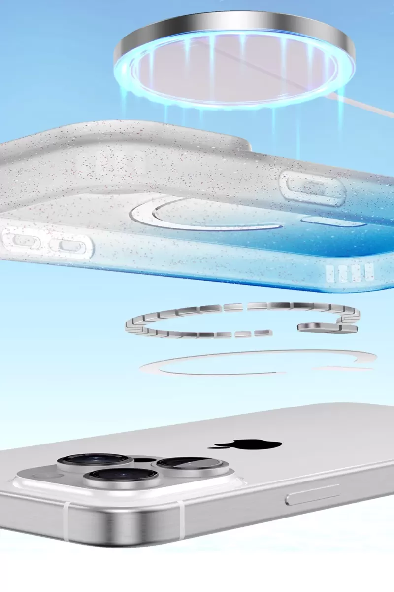 Newface Apple iPhone 14 Pro Max Pummel Shiny Magsafe Kapak - Gold