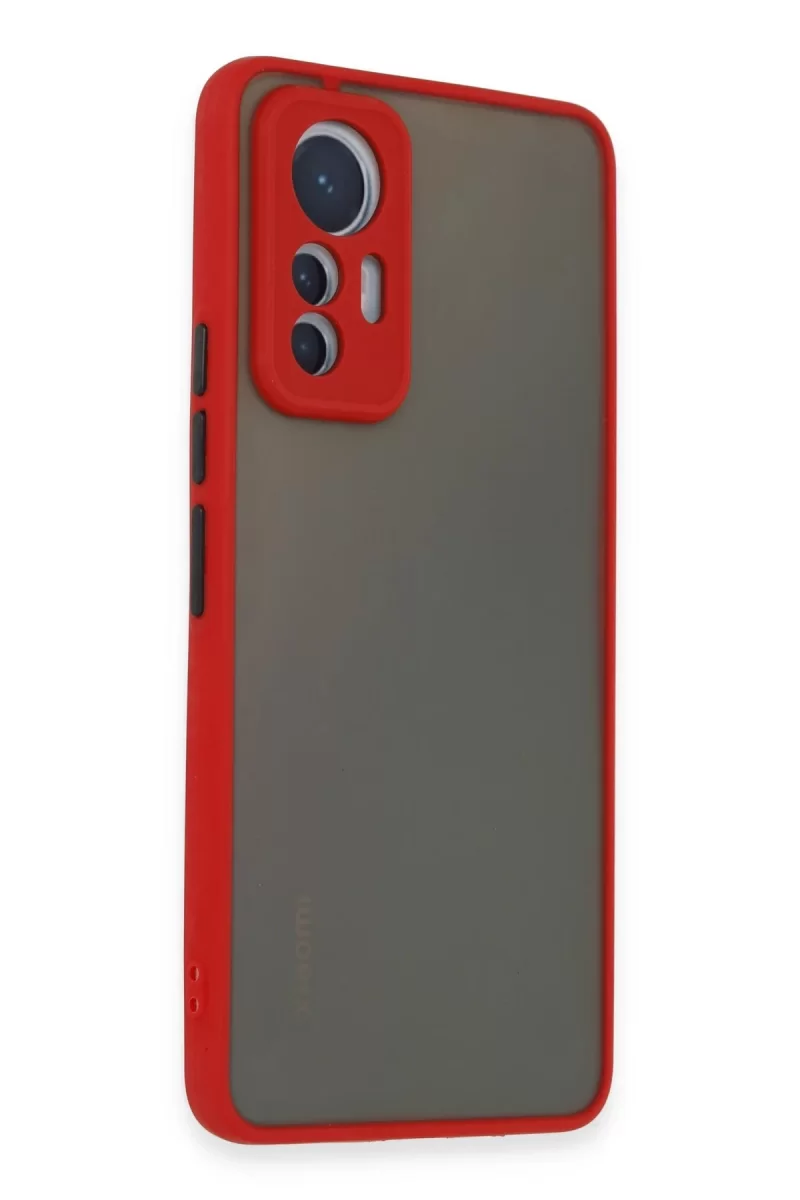 Newface Xiaomi Mi 12 Lite Kılıf Montreal Silikon Kapak - Kırmızı