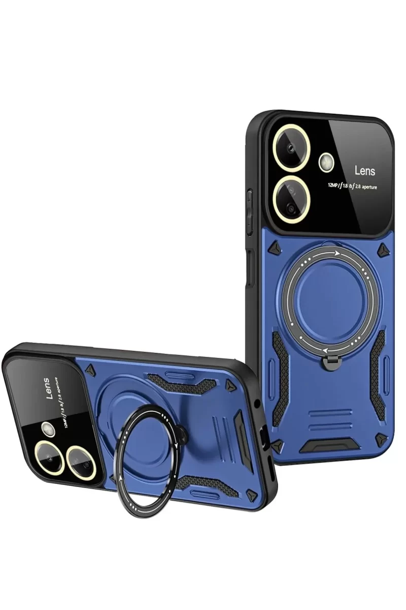 Newface Xiaomi Redmi 13C Kılıf Joy Lens Standlı Kapak - Lacivert