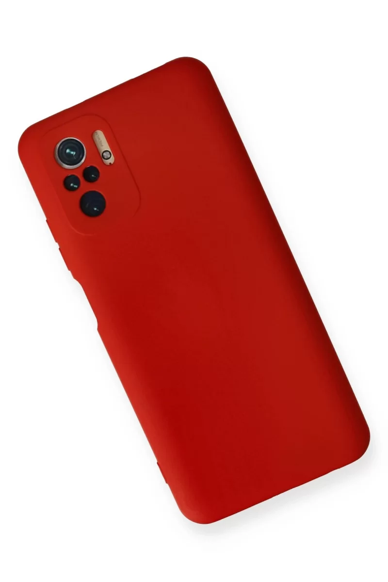 Newface Xiaomi Redmi Note 10 Kılıf Nano içi Kadife Silikon - Kırmızı