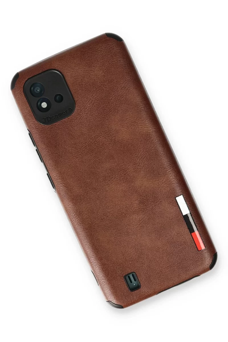 Newface Realme C11 2021 Kılıf Loop Deri Silikon - Kahverengi