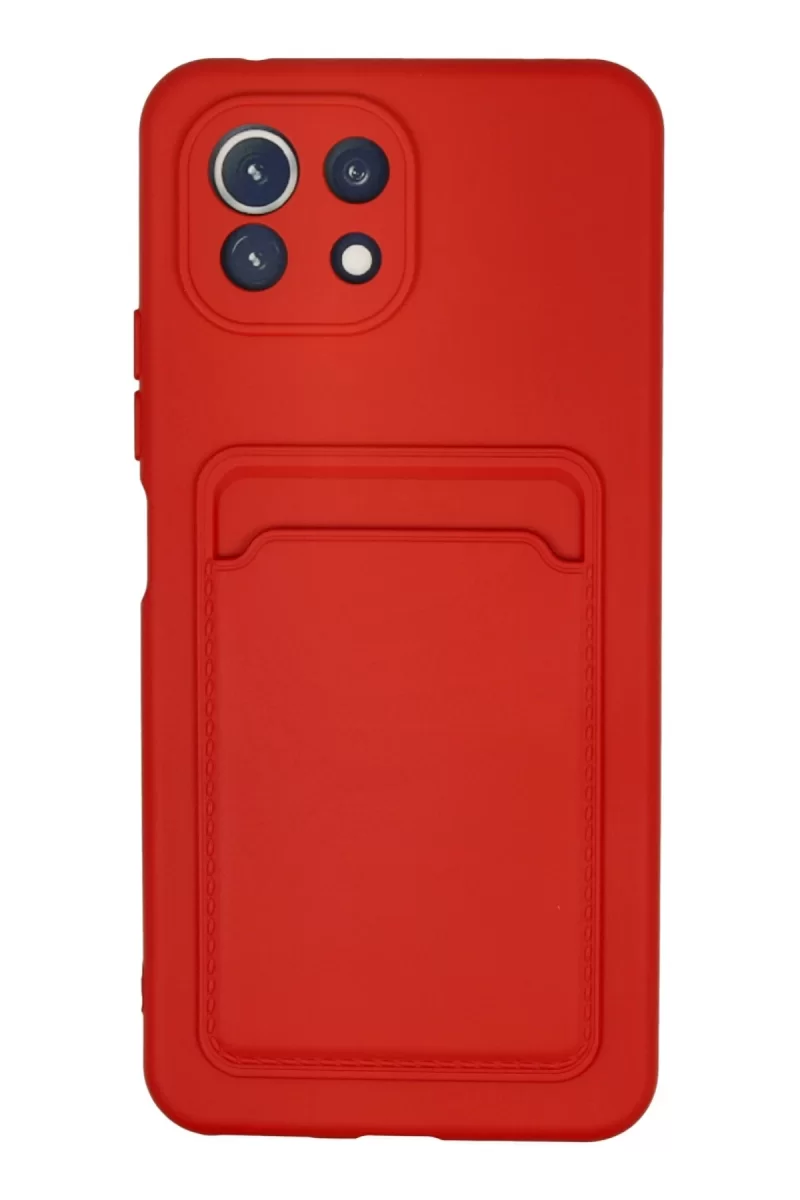 Newface Xiaomi Mi 11 Kılıf Kelvin Kartvizitli Silikon - Kırmızı