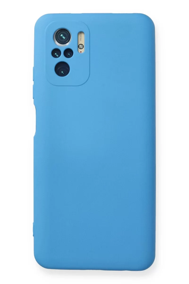 Newface Xiaomi Redmi Note 10 Kılıf Nano içi Kadife Silikon - Mavi