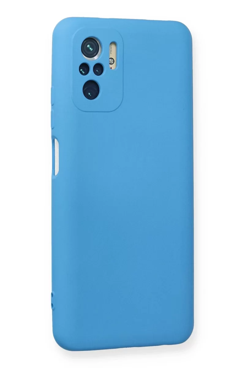 Newface Xiaomi Redmi Note 10 Kılıf Nano içi Kadife Silikon - Mavi