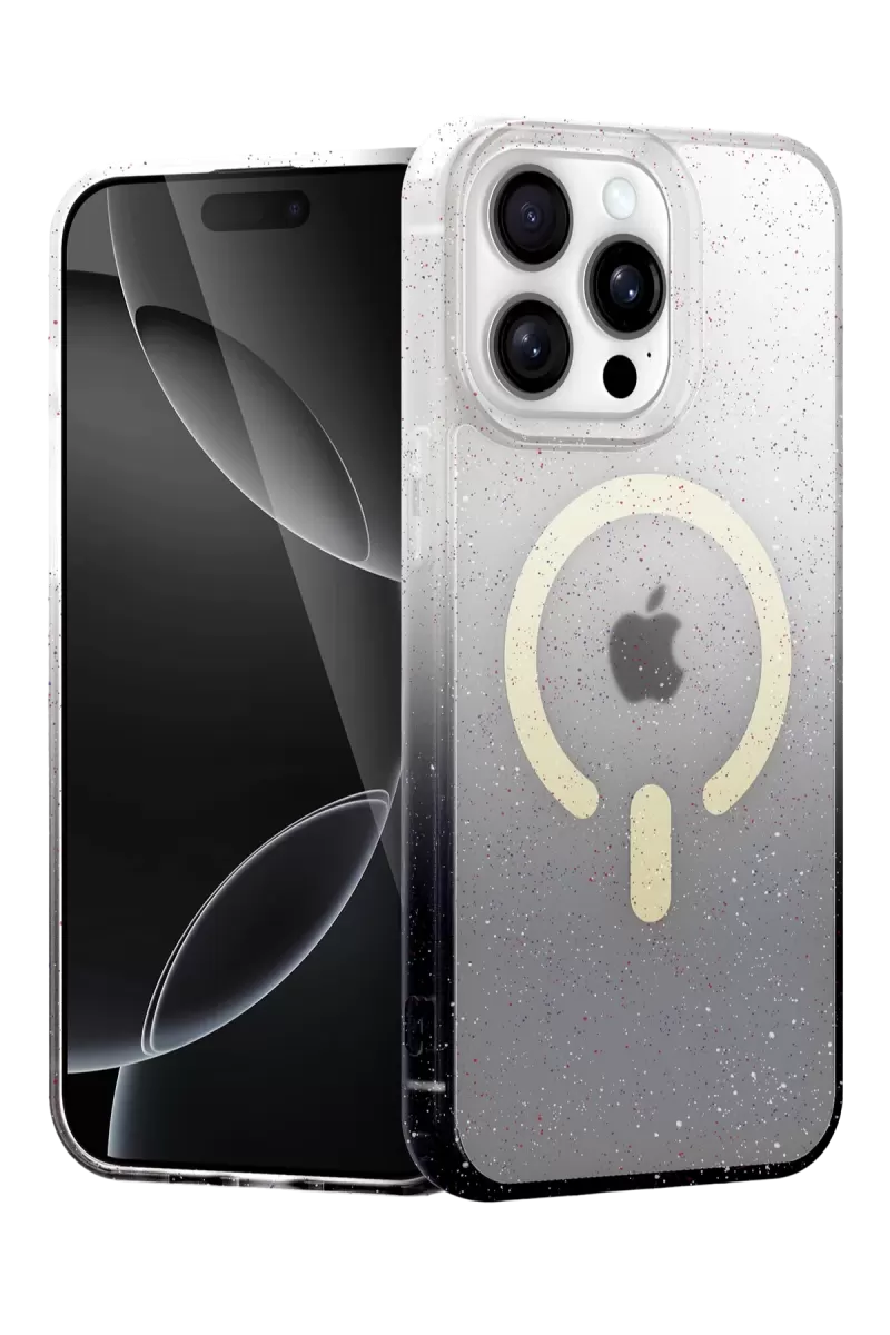 Newface Apple iPhone 14 Pro Max Pummel Shiny Magsafe Kapak - Siyah