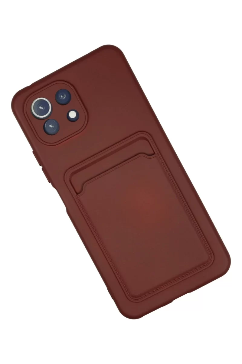 Newface Xiaomi Mi 11 Kılıf Kelvin Kartvizitli Silikon - Bordo