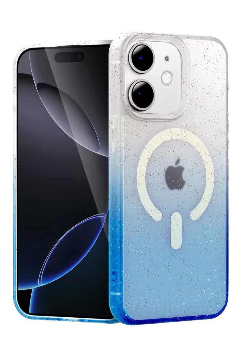 Newface Apple iPhone 12 Pummel Shiny Magsafe Kapak - Mavi