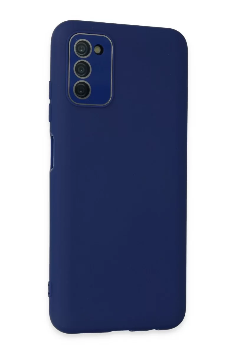Newface Samsung Galaxy A03S Kılıf Lansman Glass Kapak - Sky Blue